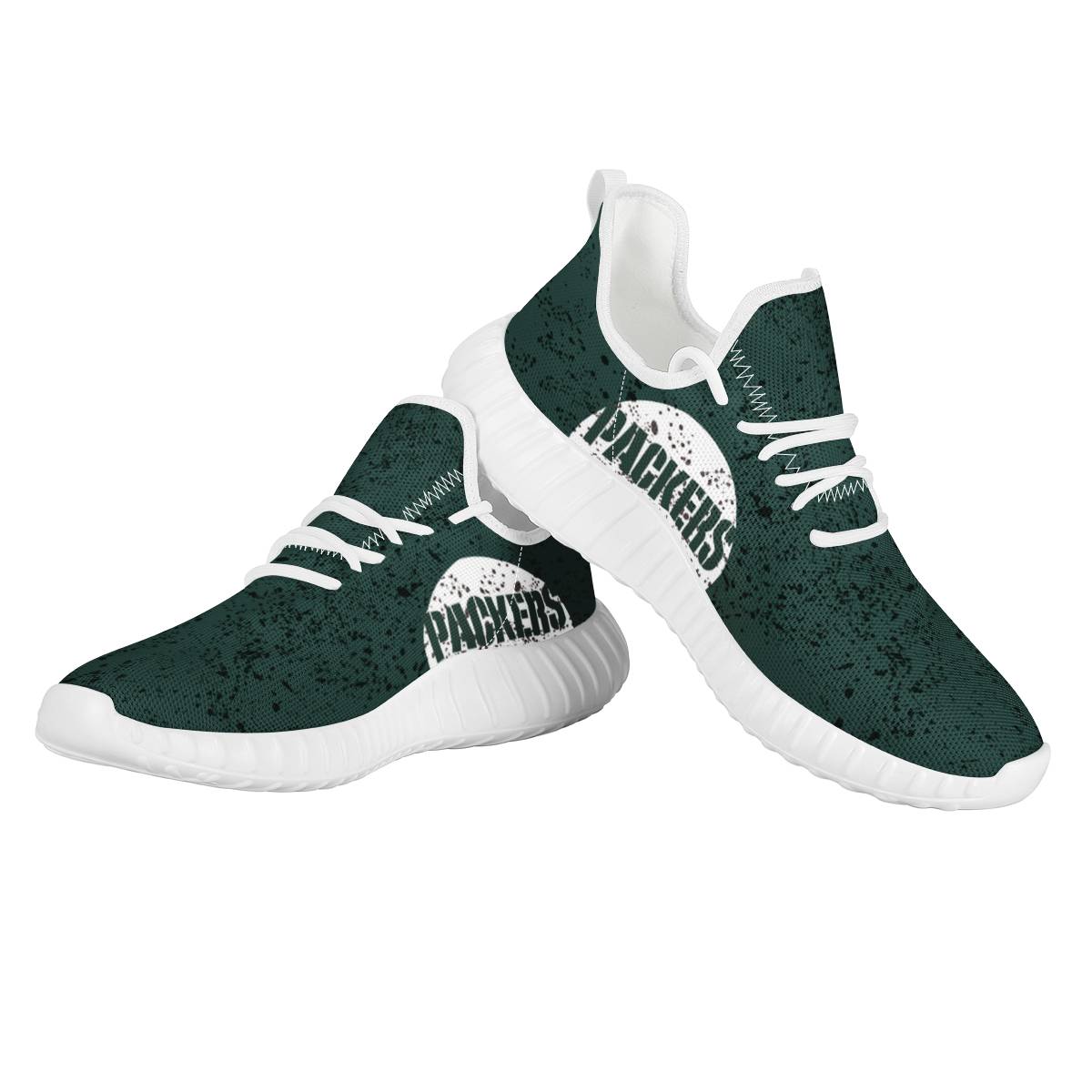 Women's Green Bay Packers Mesh Knit Sneakers/Shoes 001